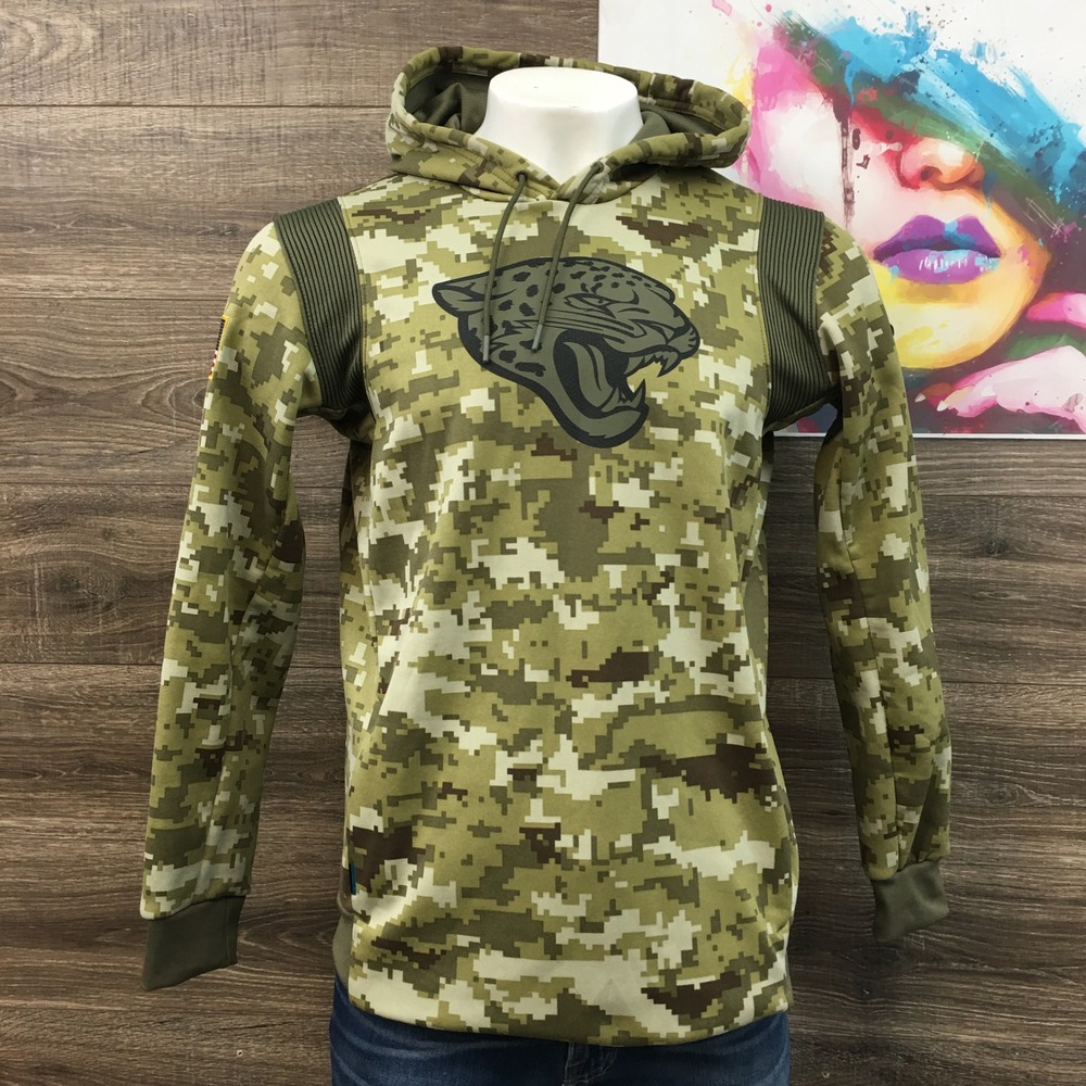 Nike NFL‎ Salute to Service Dri Fit Digital Camo Hoodie Mens Medium Jaguar